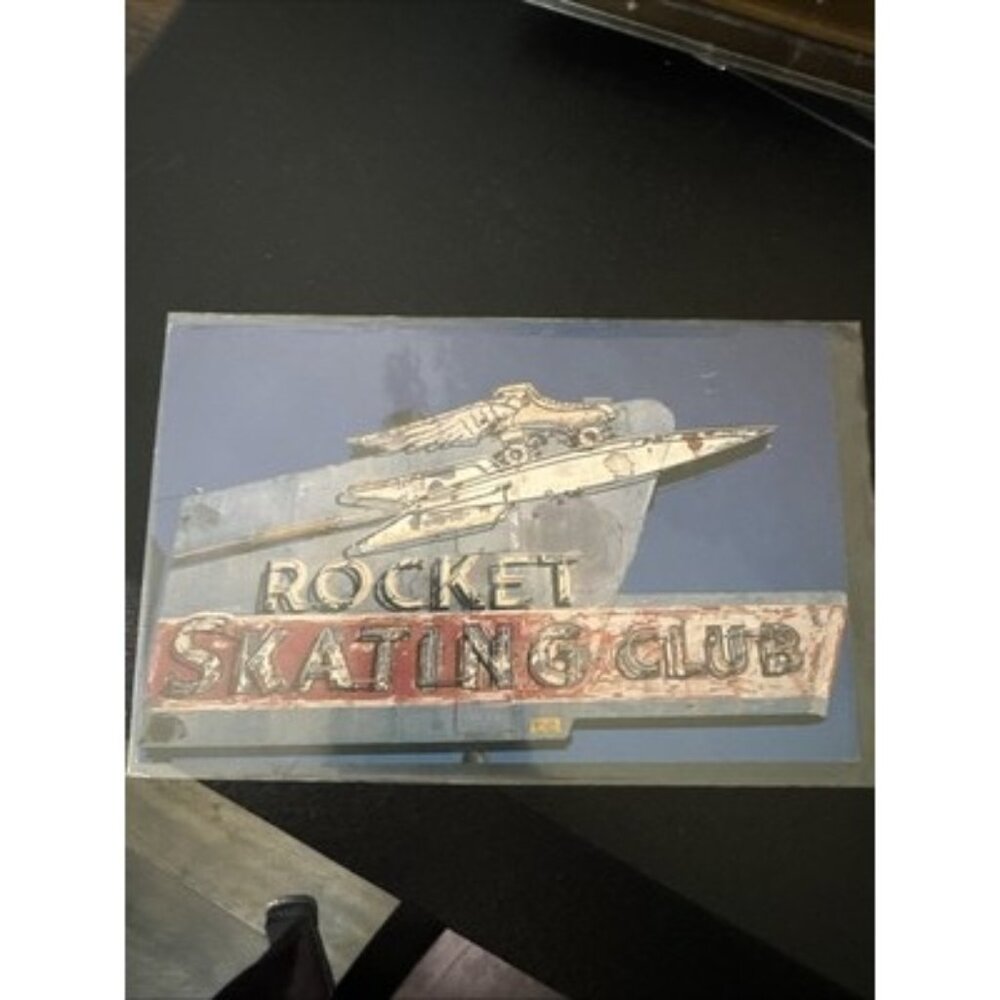 1979 ROCKET ROLLER SKATING CLUB SIGN POSTCARD BETTY BROWNS OKLAHOMA CITY